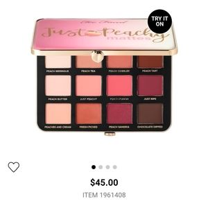 Too Faced Just Peachy Mattes Eyeshadow Pallet -NEW